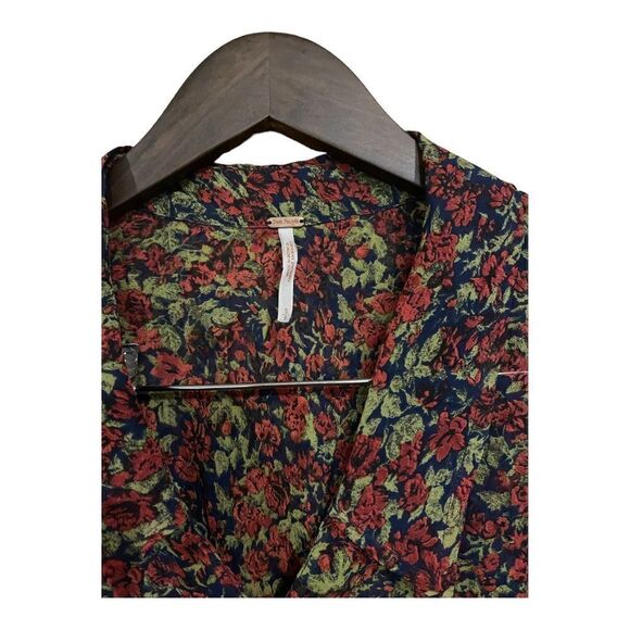 Free People Floral Sheer Button Down Women Small - Picture 4 of 6